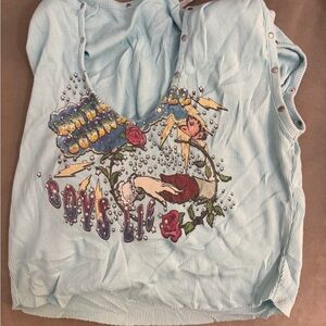 Boys Lie Sky Blue Graphic Tank Top